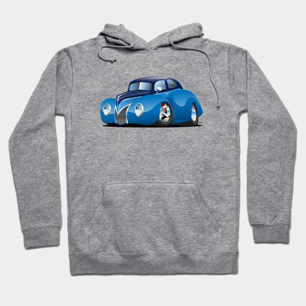 30's American Street Rod Custom Coupe Cartoon Hoodie by hobrath